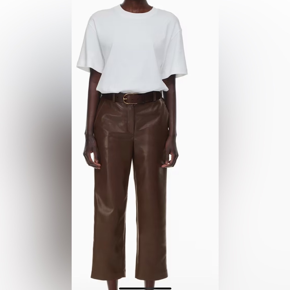 Aritzia Command Pant - chocolate brown, ankle crop, size 8